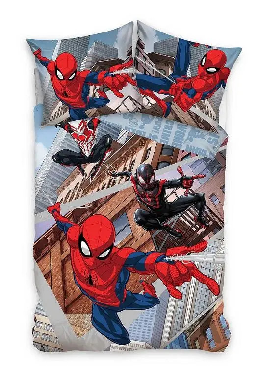 PHU CARBOTEX SpiderMan dekbedovertrek City voor volwassenen, 140 x 200 cm