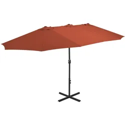vidaXL Sonnenschirm mit Aluminium-Mast 460x270 cm Terrakotta