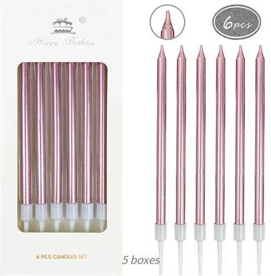 Uplift Treasures 30 Piece Metallic Gold Long Birthday Cake Candles rose Gold 30pcs