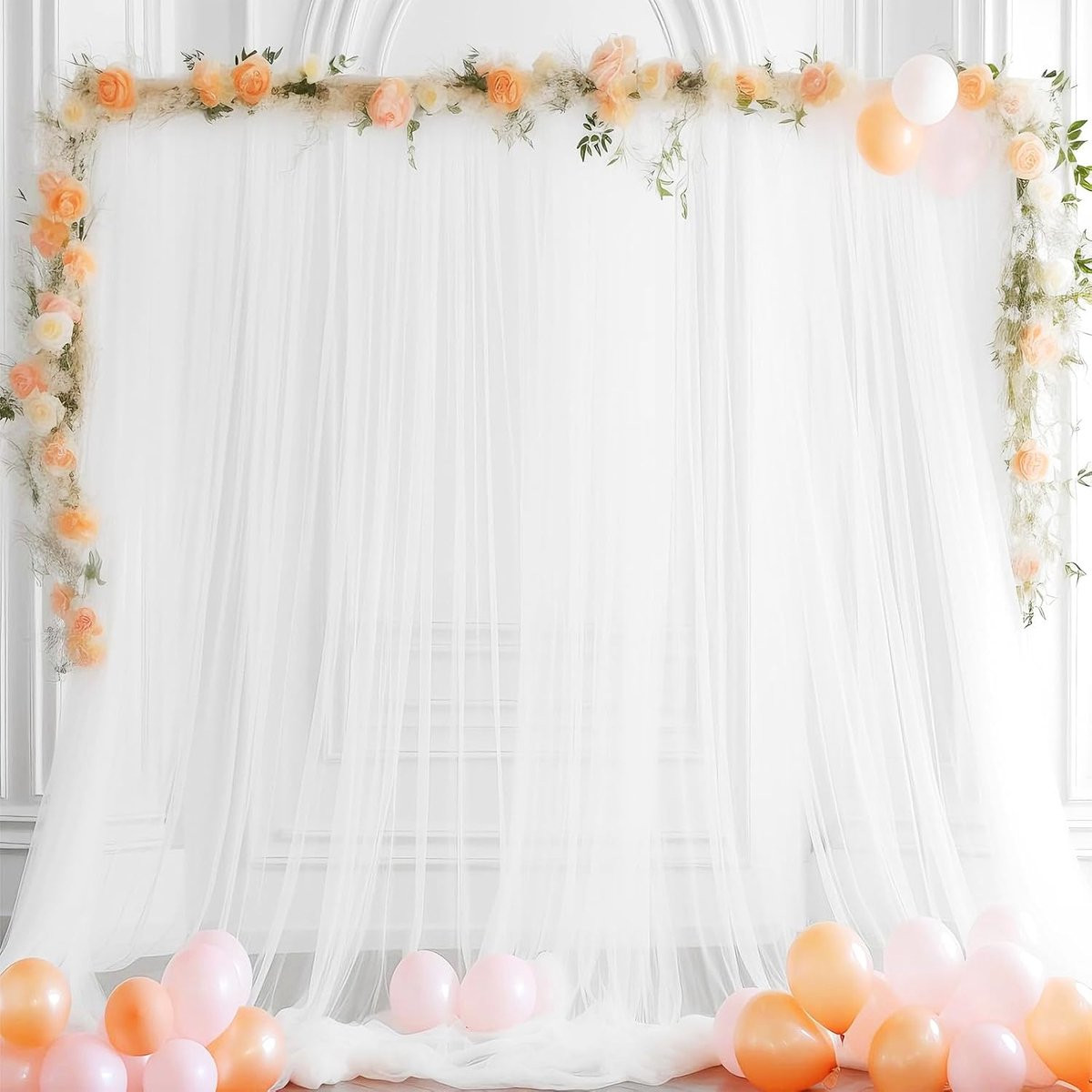 Transparante organza tule stof voor decoratie en knutselen, 1,6 m x 10 m