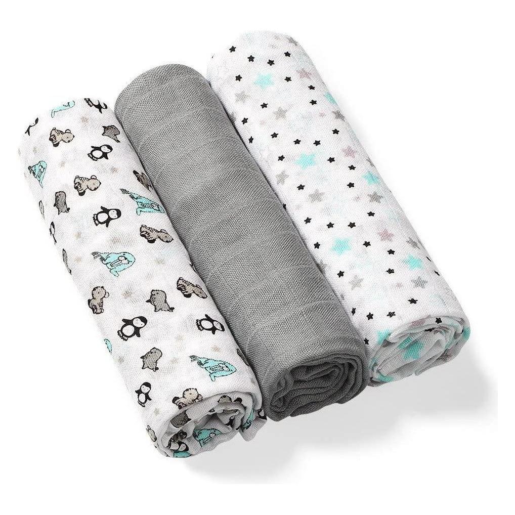Babyono Windeln aus natürlichen Bio-Bambusfasern, graue Farbe (70 x 70 cm) (5409749)