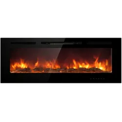 Divina Fire Elektrischer Kamin, eingebauter Wandkamin CHICAGO L101,6 x T14 x H54,6