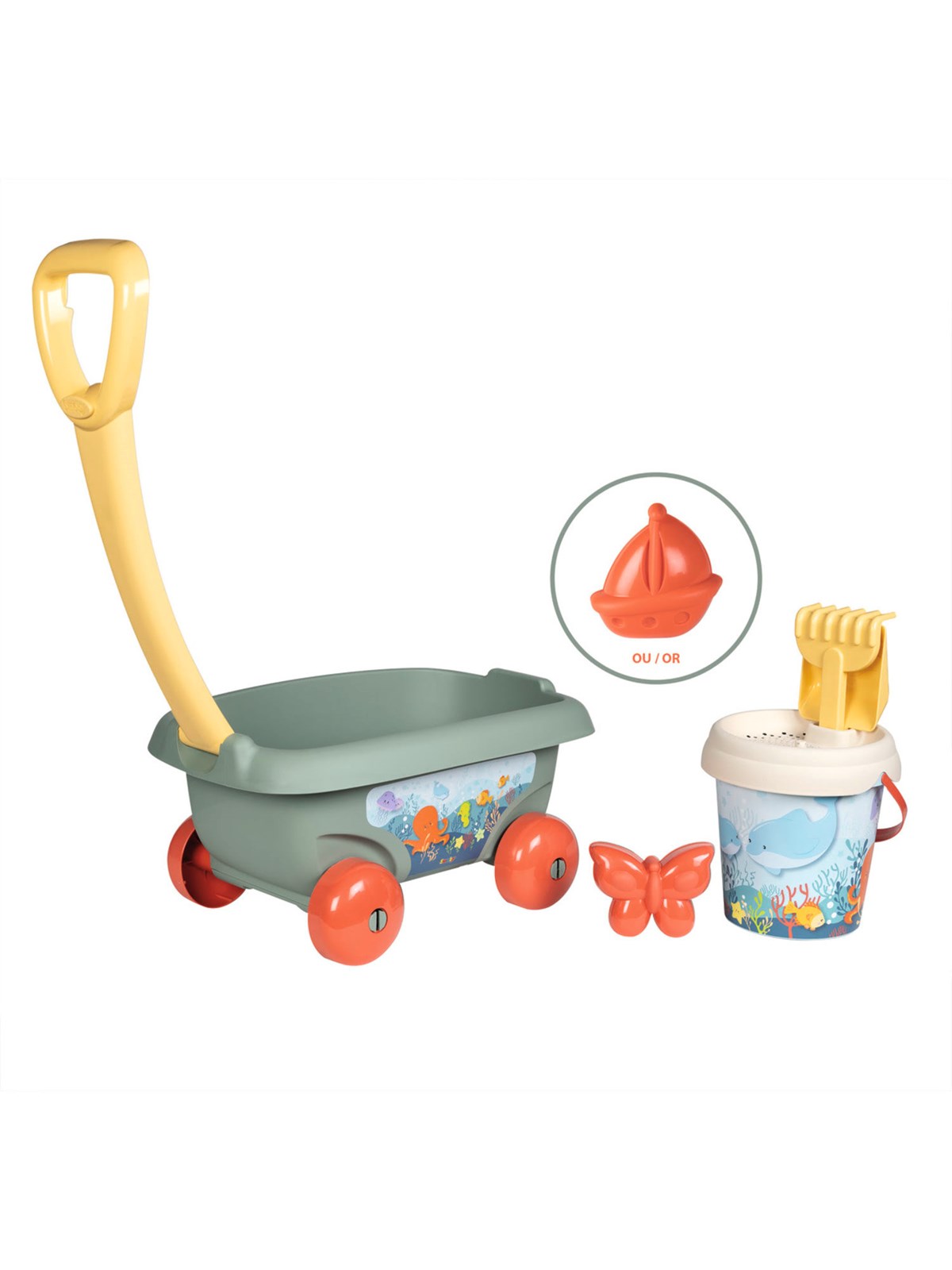 Smoby S. GREEN dekorierter Strandwagen