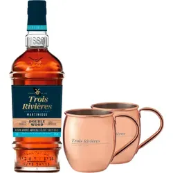 Rum Trois Rivières - Double Wood  + 2 Gläser Gratis - 0.7L