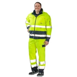 Winterjacke 2047 warngelb/marineblau, Größe 8XL - blau - 8XL
