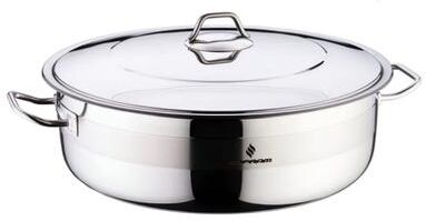 SOFRAM Stainless Steel Low Casserole Pot with Lid