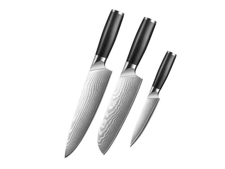KingLux Damastmesser Damast Küchenmesser aus 67 Lagen Damaststahl Ergonomischer Griff, Damaststahl, Ergonomisch geformt