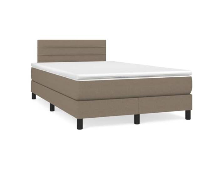 RJPLMFV Lattenrost, komplett, 120 x 190 cm, Taupe, Stoff Verstellbarer Kopf, Taschenfedern, Rückenstütze, mittlere Festigkeit
