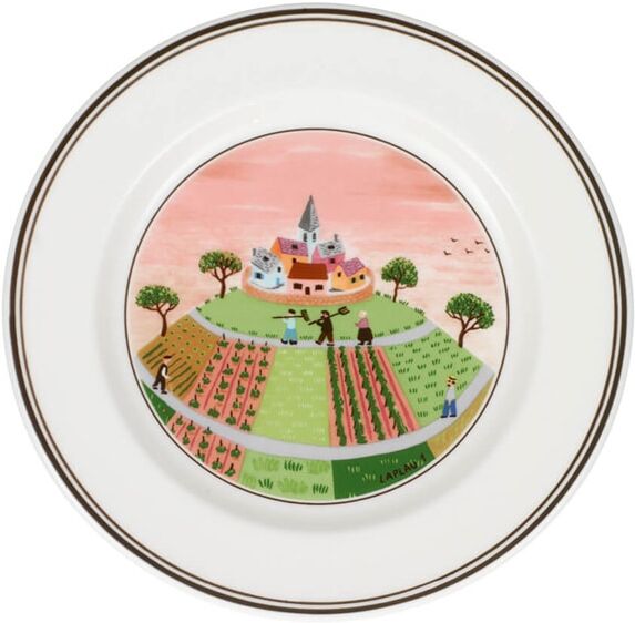 Brotteller VILLEROY & BOCH "Brotteller Dörfchen Design Naif ø 17 cm bunt", bunt, Speiseteller, Brotteller