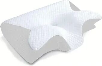 Youfap Market Comfortable Butterfly Sleep Memory Neck Pillow, Slow Rebound Memory Foam Pillow, Orthopedic Cervical Neck Massage white