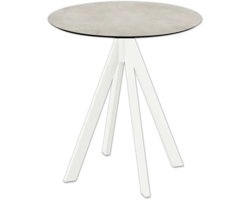 Infinity Terrassentisch Weiß gestell + Moonstone HPL Ø70 cm
