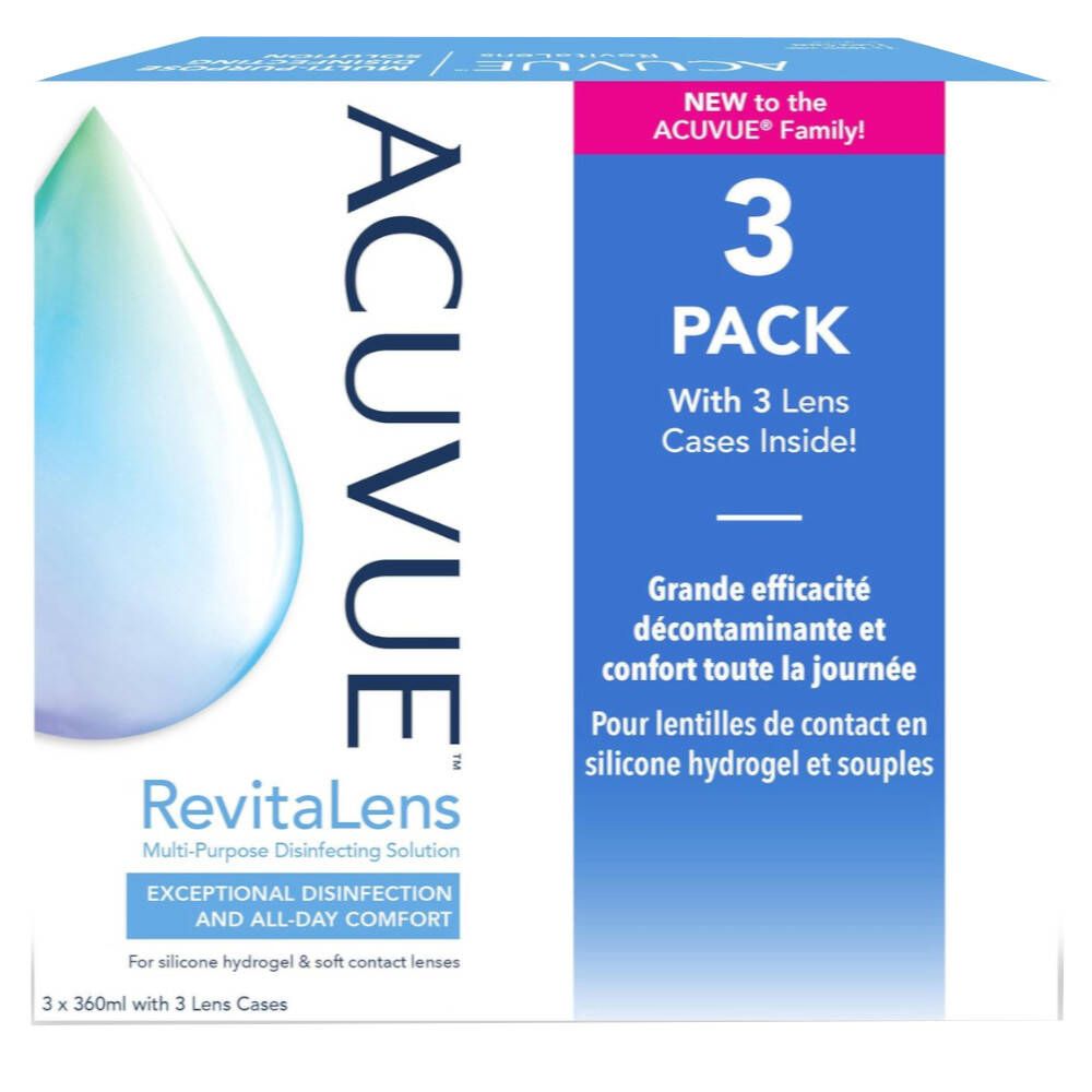 Acuvue Revitalens Lenzenvloeistof Zachte Lenzen Trio Promo 3x360 ml Flüssigkeit