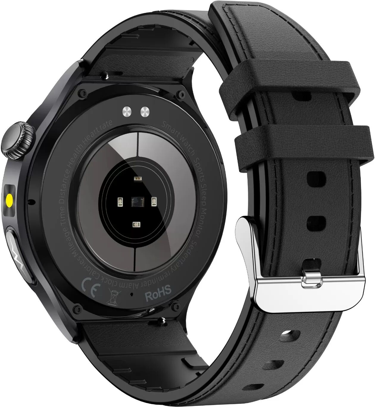 INF IP68 Wasserdichte Smartwatch mit EKG, Herzfrequenz- und Blutsauerstoffüberwachung Schwarz