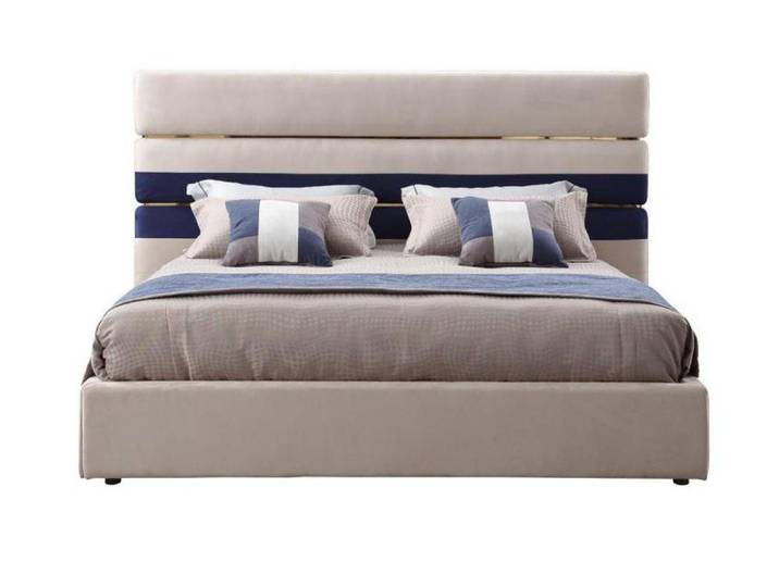 Xlmoebel Polsterbett Stilvolles Doppelbett mit Holzrahmen in modernem Beige-Ton (1-tlg., Bett), Hergestellt in Europa