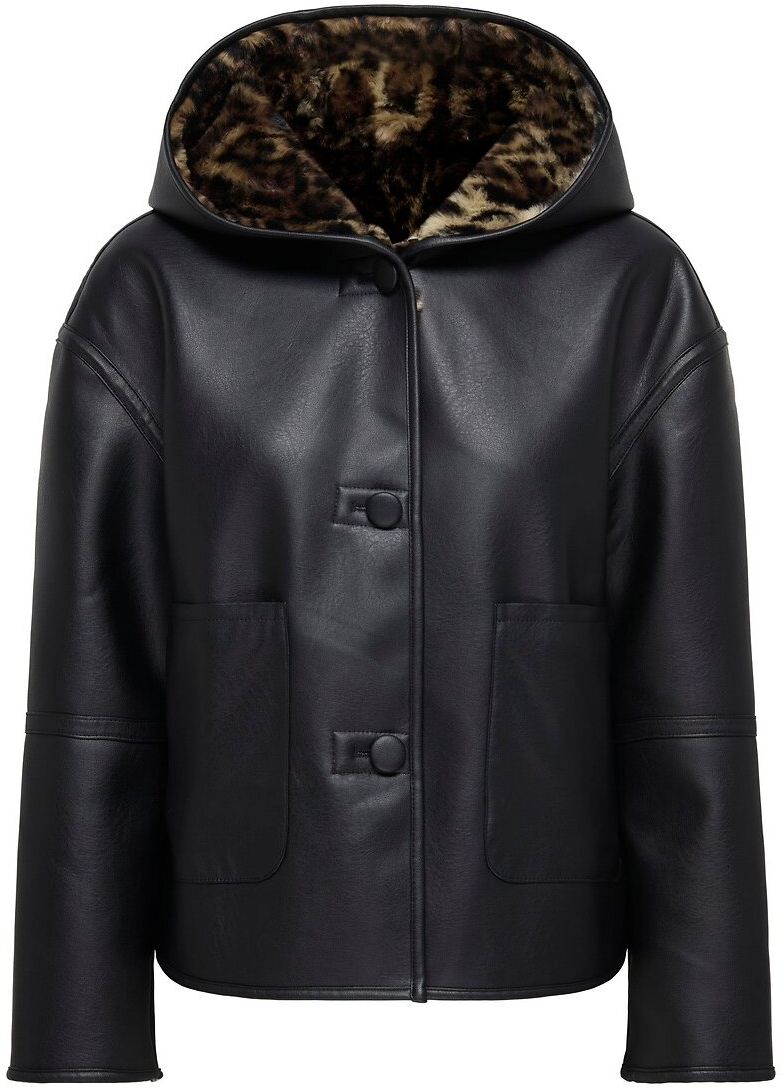 ONLY Manteau en simili à capuche