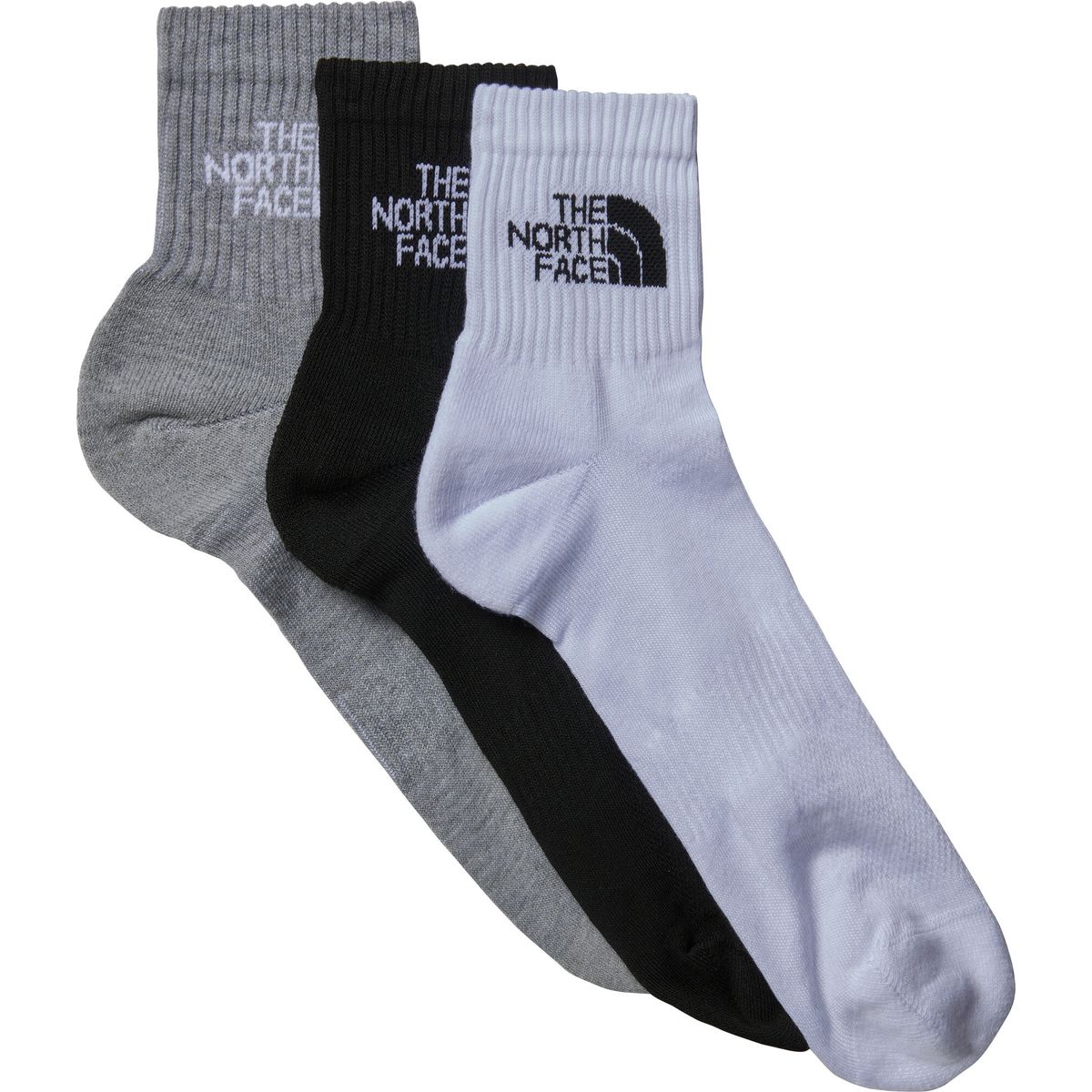The North Face Multi Sport Cush Quarter Sock 3P black assorted (3OW) L NF0A882G3OW-L
