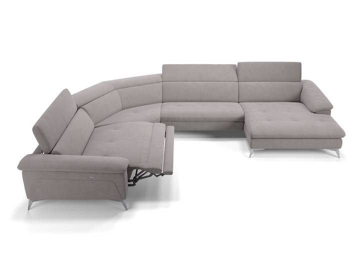 Wohnlandschaft STELLA mit Relaxfunktion Stoff Ecksofa