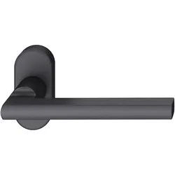 FSB, Türgriff + Türgarnitur, Rahmentürdrücker 09 1035 Hochhaltefeder B ovale Rosette Aluminium schwarz (Türgriff)