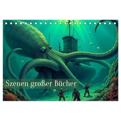 Vergessene Abenteuer - Szenen großer Bücher (Tischkalender 2026 DIN A5 quer), CALVENDO Monatskalender