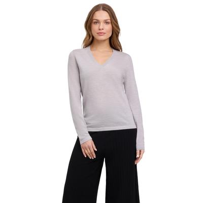 Strickpullover FALKE "Pure Merino Wool", Damen, Gr. S, grau (light grau heather (3106)), Pullover Strickpullover