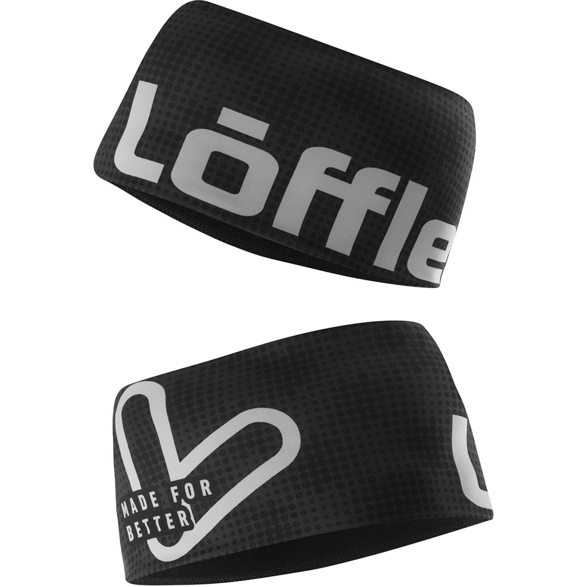 Löffler Logo Wide Stirnbänder schwarz Langlauf Skating | Langlauf Klassik | Laufen Hautfreundlich