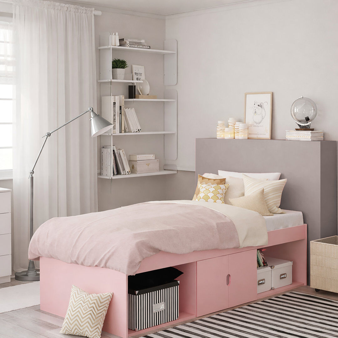 Isabelle & Max Single (3') Cabin Bed with Storage Included Pink