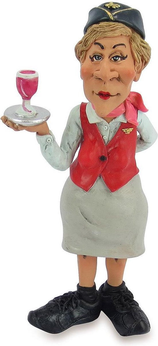 Komisch karikatuur beeldje stewardess voor volwassenen