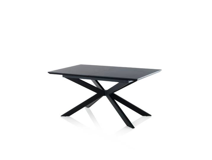 Table extensible en métal et MDF noir