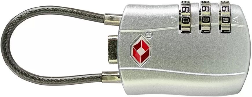 INF TSA-Kabelgepäckschloss - Zinklegierung Kombinationsvorhängeschloss für Koffer, Rucksäcke Silber