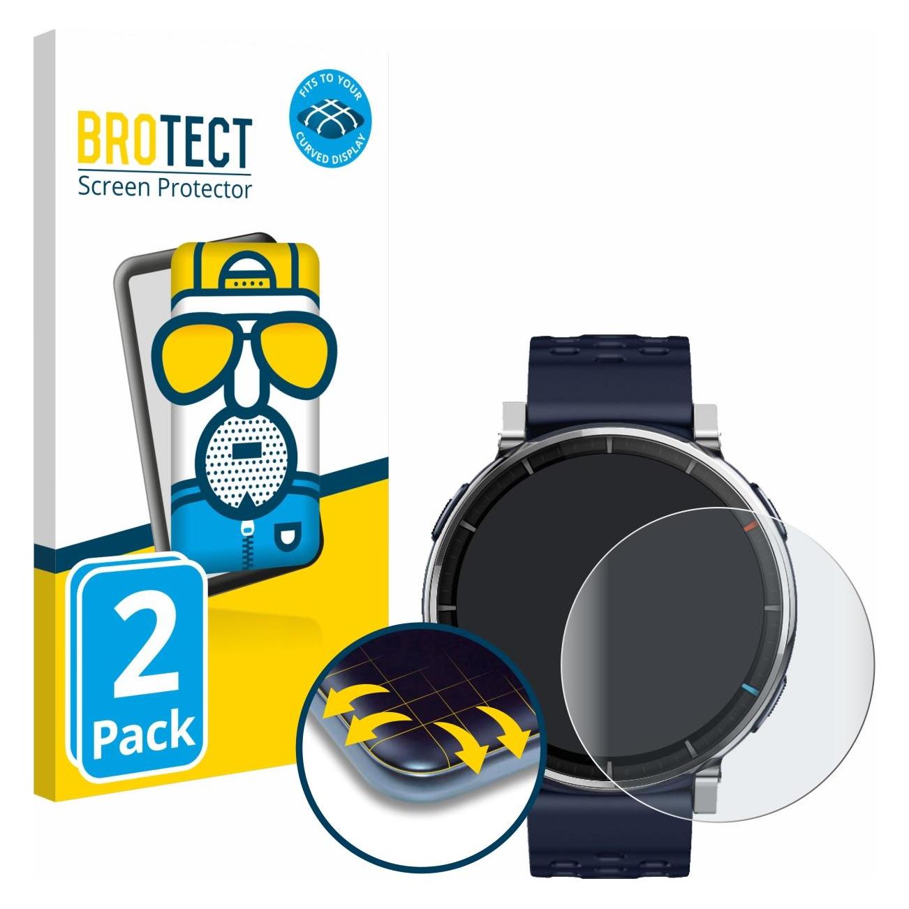 Brotect Fullscreen für Amazfit Active 3 Premium Schutzfolie Displayschutz Folie Matt Entspiegelungsfolie (5662704)