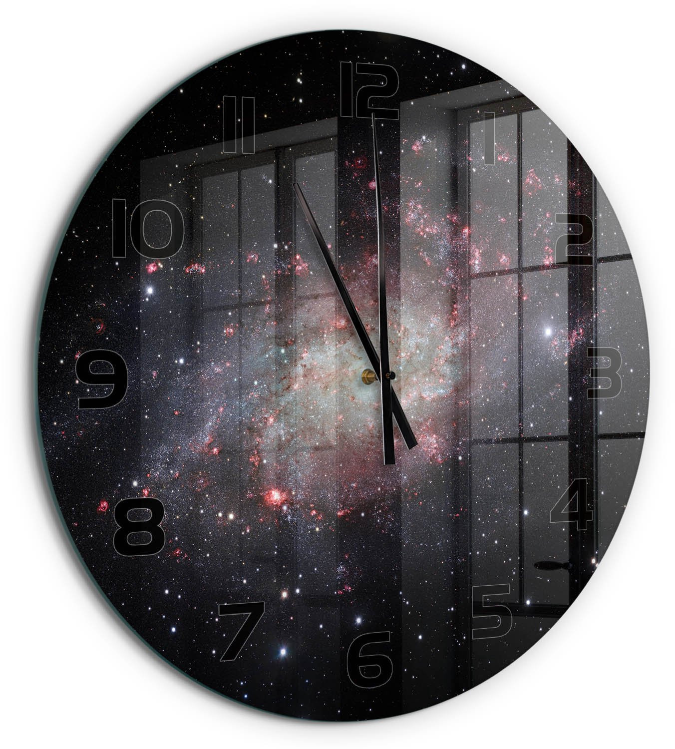 Tulup Wandklok Mist Decoratie - Zwart - Diameter: 60 cm