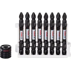 Bosch Doppelklingenbit-Set Impact Control, 9-teilig, PH2-PZ2, 65 mm, Magnethülse - 2608522334