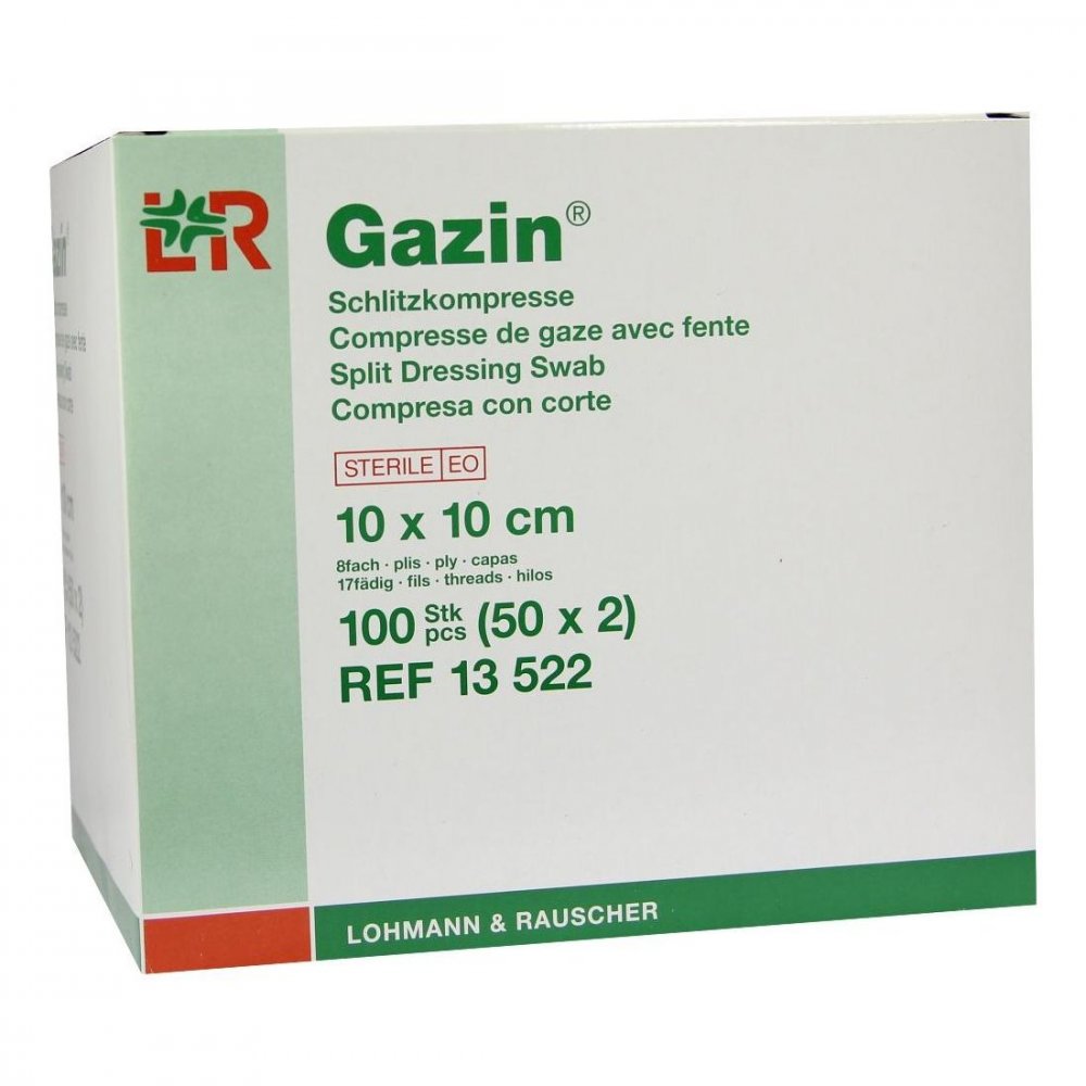 Lohmann & Rauscher GmbH & Co.KG Gazin Schlitzkompressen 10x10cm 8fach steril 01511748
