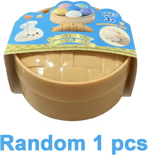 Inspire Curations Dumpling Squishy Stress Ball With Bamboo Steamer Slow Rebound Sensory Squeeze Toy random Colors Styles