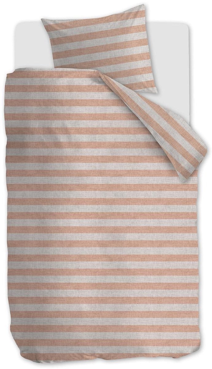 Vtwonen Bold Stripe dekbedovertrek eenpersoons pastelroze 140x200 cm