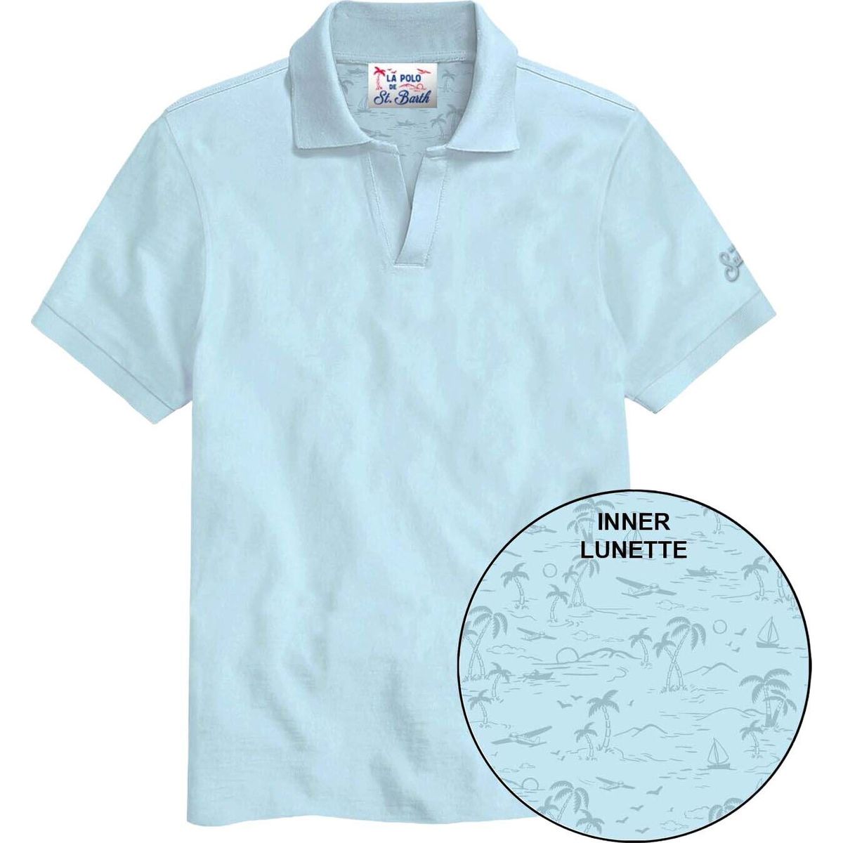 MC2 Saint Barth Charles Jersey Stretch Piquet Polo piquet 31 light blue (00132L) XXL CHS0001-00132L-XXL