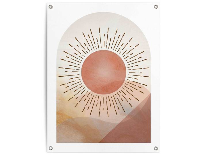Poster REINDERS Sonne , braun (farbe bild(er): braun), B:60cm H:80cm T:0,1cm, Leinwand, Bilder, Poster, Outdoor für Garten oder Balkon