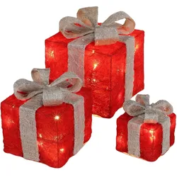 Gravidus 3er Set LED beleuchtete Geschenkbox Batterie 6H Timer