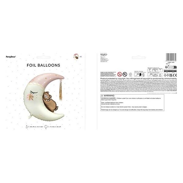 Partydeco Ballon alu - Ourson sur la lune (1x) (FB196-L)