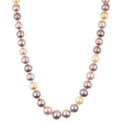 PERLEA Collier Süßwasserzucht- perlen 10-12,5mm Silber rhodiniert