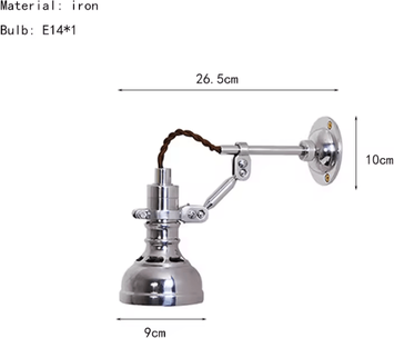 Inspire Curations American Chrome E14 Wall Sconce b without Plug warm Light