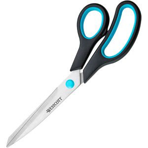 Westcott Büroschere Easy Grip, E-30293, mit Softgrip, aus rostfreiem Edelstahl, Universalschere, schwarz, 25 cm