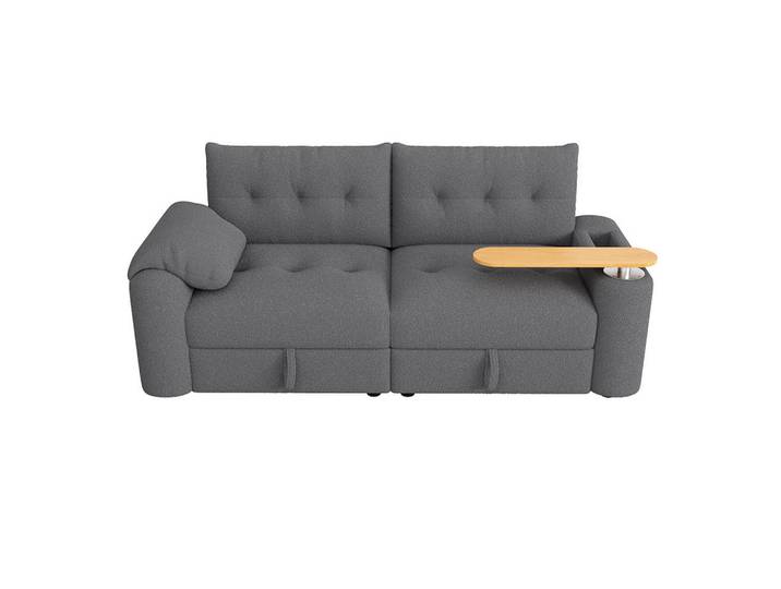 Komhtom 3-Sitzer-Sofa mit Stauraum in Grau, Mode, 80x87x207.5 cm, Wohnzimmer, Sofas & Couches, Sofas, 3-Sitzer Sofas