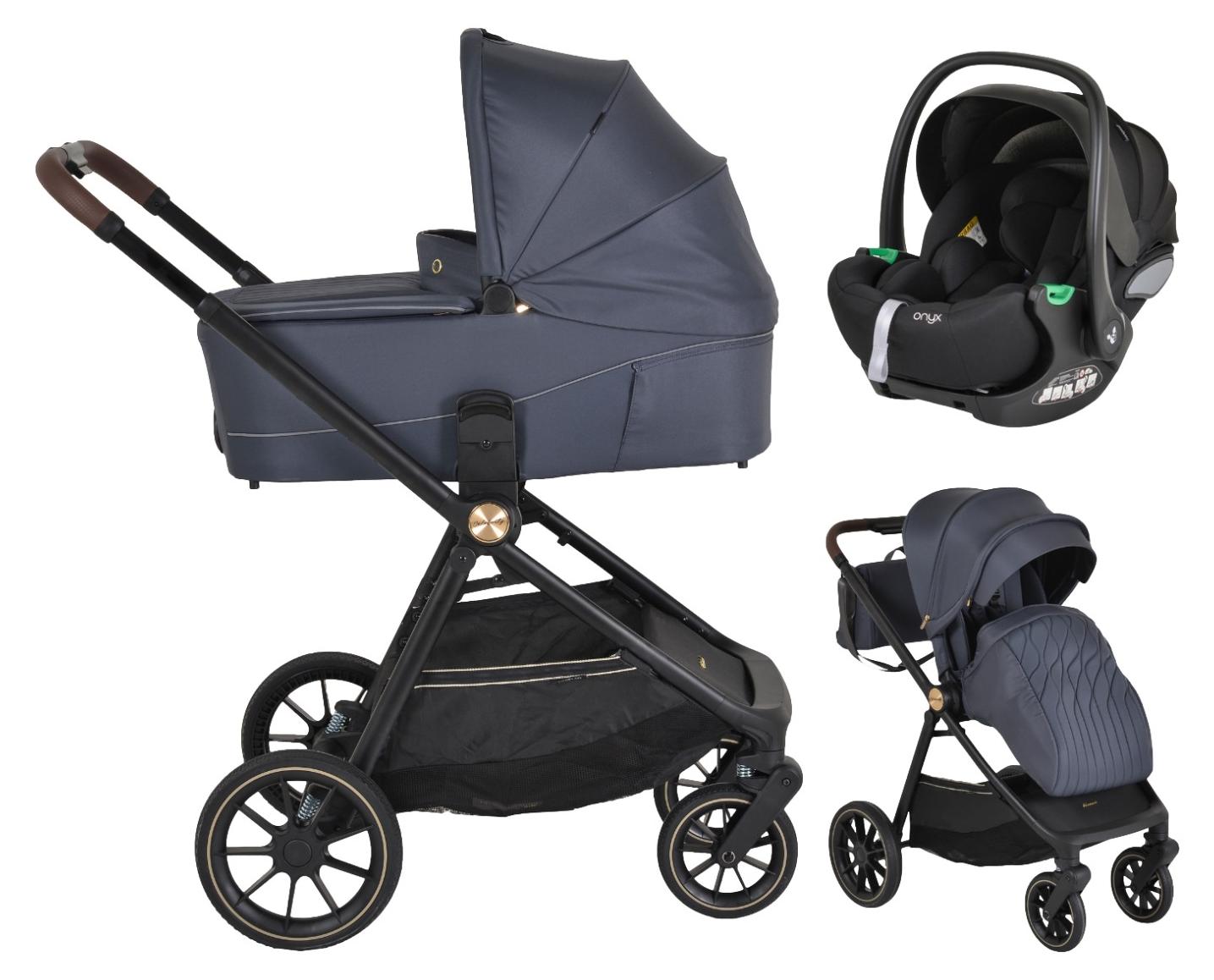 Cangaroo Celebrity Graystone 3-in-1 Kinderwagen inkl. Autositz