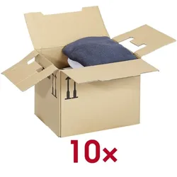 Nestler 10er-Pack Umzugskartons 44,4 x 36,9 x 50,0 cm, max. 25 kg braun