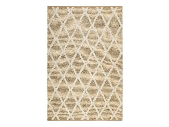 Teppich GREEN LOOOP Novella , beige (natur beige), B:160cm H:18mm L:230cm, Jute, Teppiche, Teppich, Hochflorteppich, handgewebt, natur, modern, geometrisch