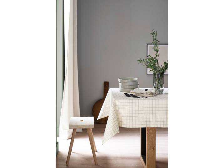 Tischläufer Check , beige (sand), B:140cm L:170cm, Baumwolle, SCHÖNER WOHNEN-KOLLEKTION, Tischdecken, Tischläufer, aus reiner, sanforisierter Baumwolle