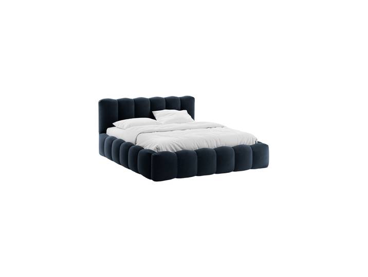 Design Polsterbett „Cameron“ mit Ablagefach, Samt Dunkelblau CXL by Christian Lacroix