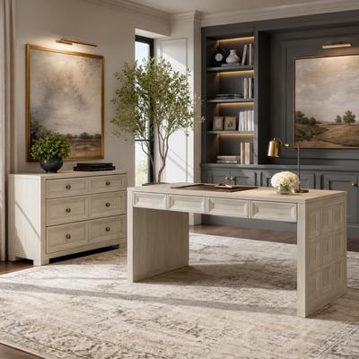 Furniture of America Durem Modern Tawny Brown Writing Desk with File Cabinet Set