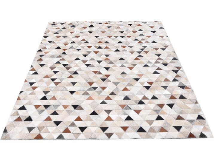 Fellteppich THEKO Kobe Gr. 4, bunt (multi), B:160cm H:3mm L:230cm, Kuhfell, Leder, Teppiche, Fellteppich, Patchwork, handgenäht, echtes Rinderfell in Naturtönen